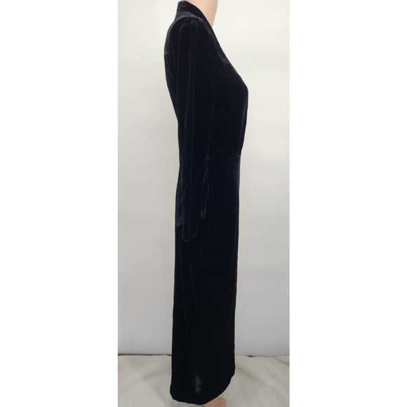 NWOT L’Agence Long-sleeve Velvet Wrap Maxi Dress Size XS Black #1N404 - Picture 3 of 13
